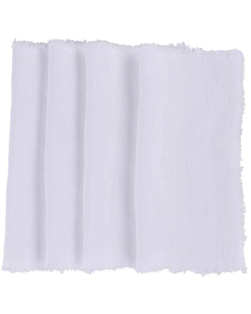 Amity Home Set Of 4 Brisbane Linen Cocktail Napkins