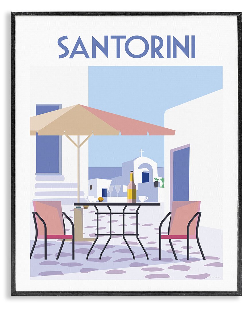 Stupell Industries Santorini Bistro Poster Framed Giclee Art In Multi