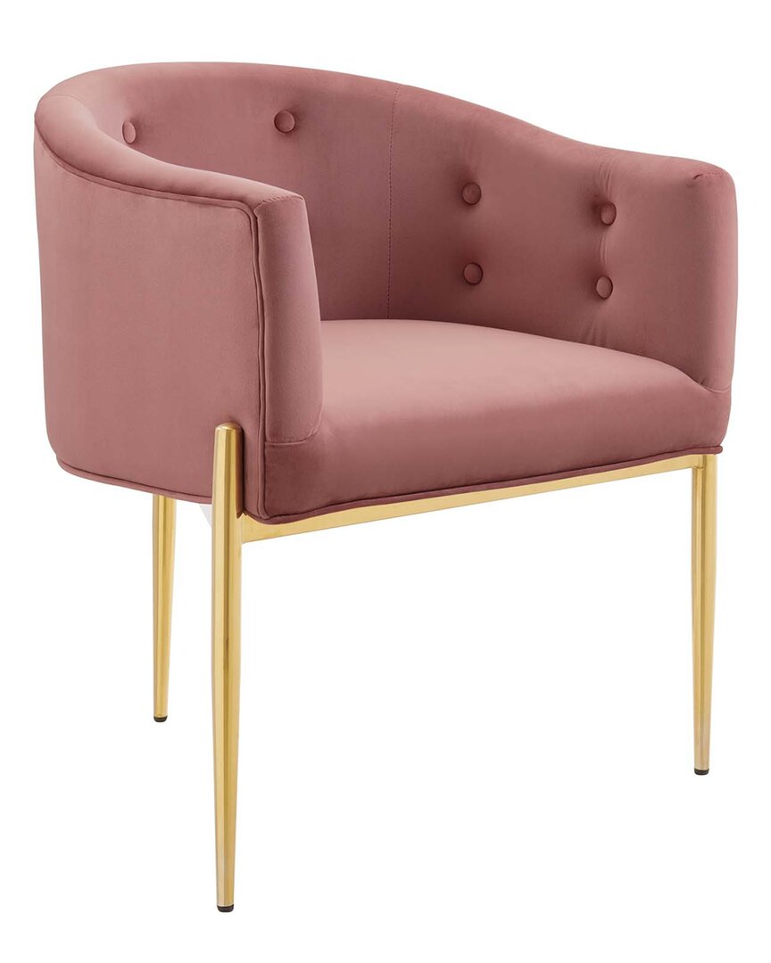 Modway Savour Tufted Performance Velvet Accent Chair In Pink