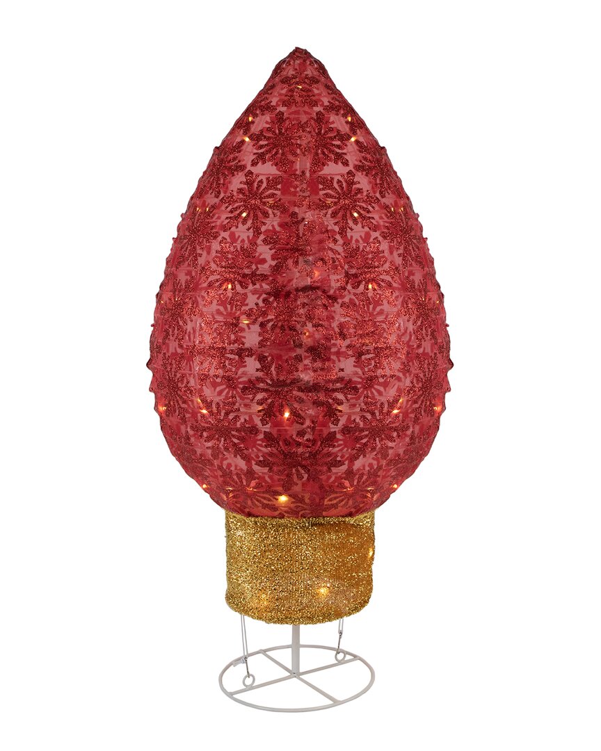 Northlight 32in Red Led Lighted Retro Light Bulb Outdoor Christmas Display In Red