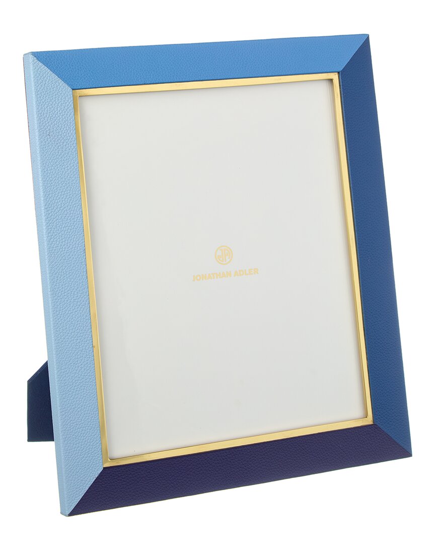Jonathan Adler Perimeter Leather 8x10 Frame In Blue