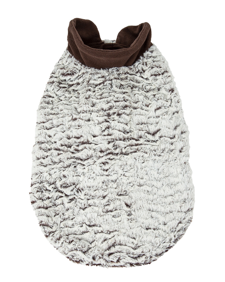 Pet Life Luxe Purrlage Dog Jacket In White And Brown