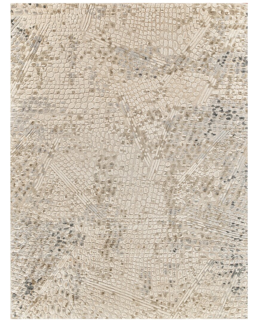 Exquisite Rugs Overture Hand-loomed New Zealand Wool & Bamboo Silk Area Rug In Beige