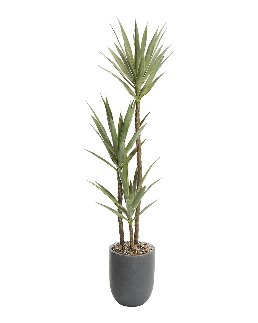 D&w Silks , Inc 5.5ft Draceana Tree In Grey Resin Planter