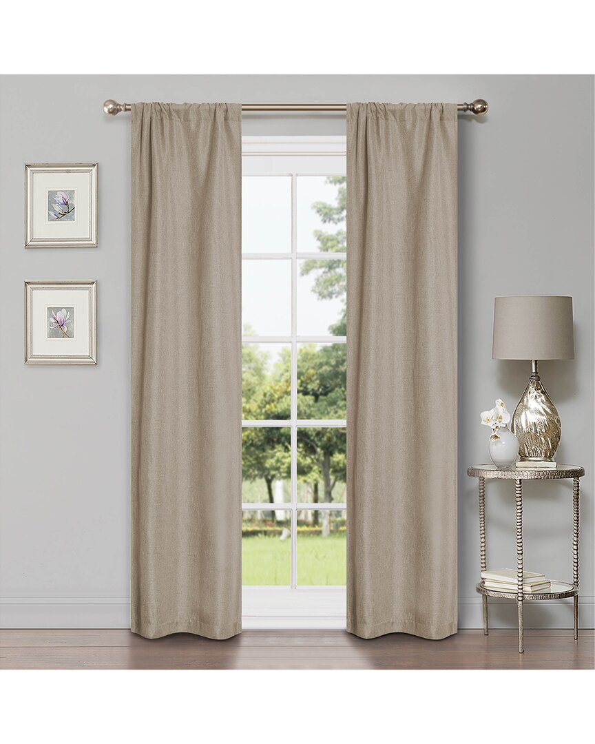 Superior 26x84 Linen-inspired Classic Modern Blackout 2pc Curtain Panel Set In Brown