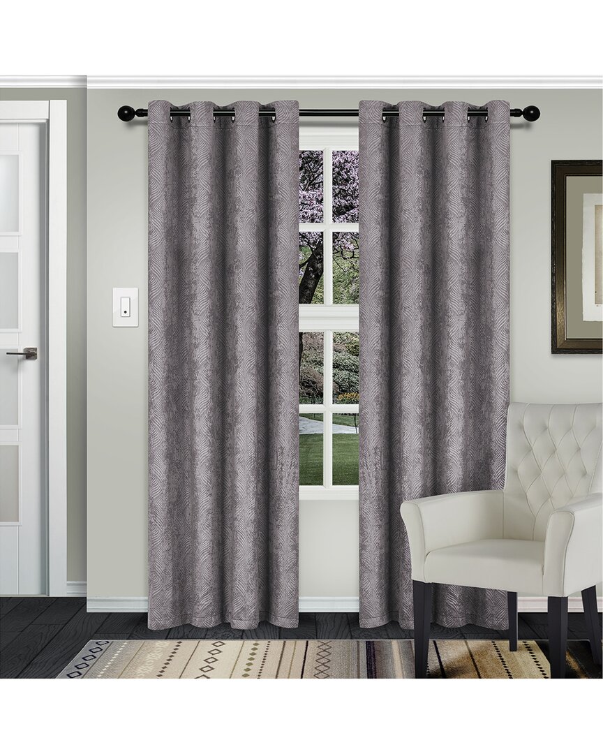 Superior Waverly Insulated Thermal Blackout Grommet Curtain Panel Set In Gray