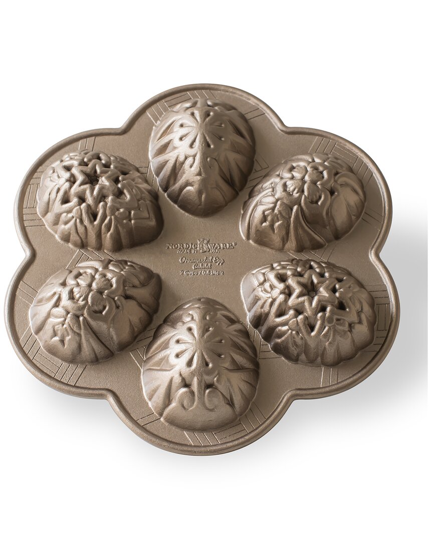 Nordic Ware Ornamental Egg Cakelet Pan In Brown