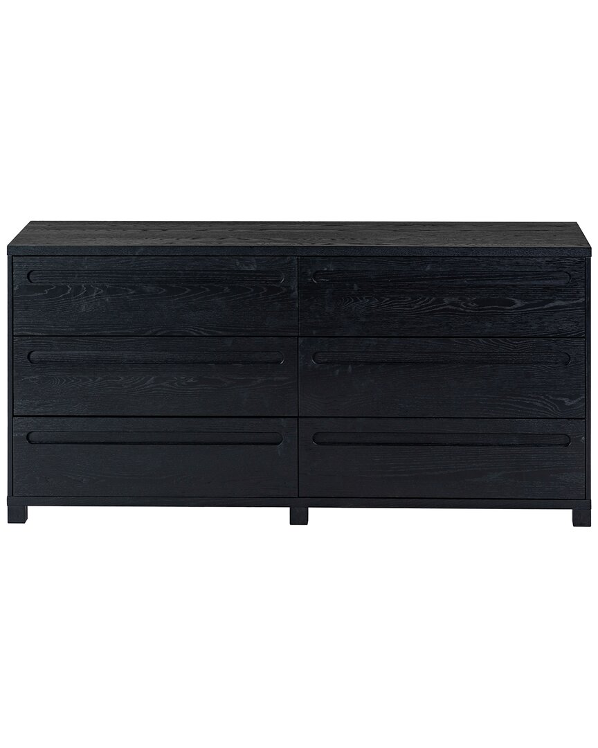 Safavieh Couture Tobiette 6 Drawer Wood Dresser In Black