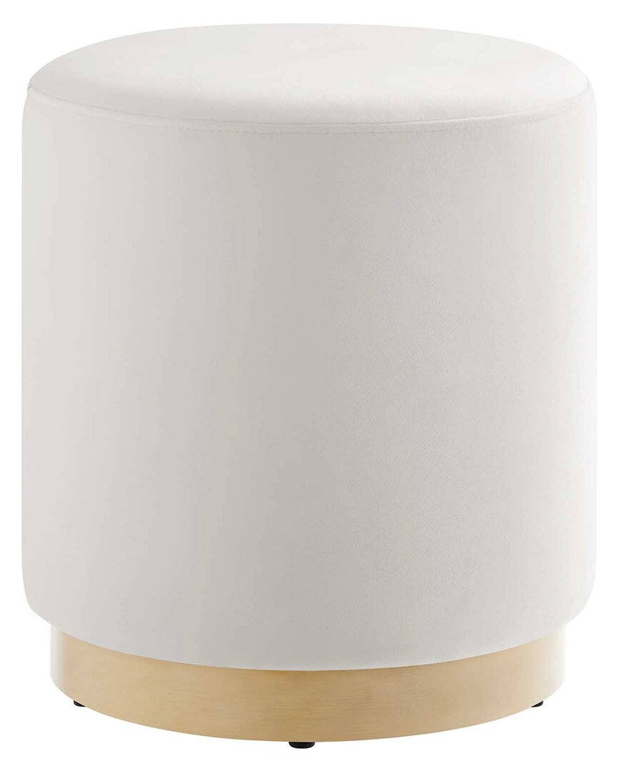 Modway Tilden 16 Round Performance Velvet Upholstered Ottoman In White