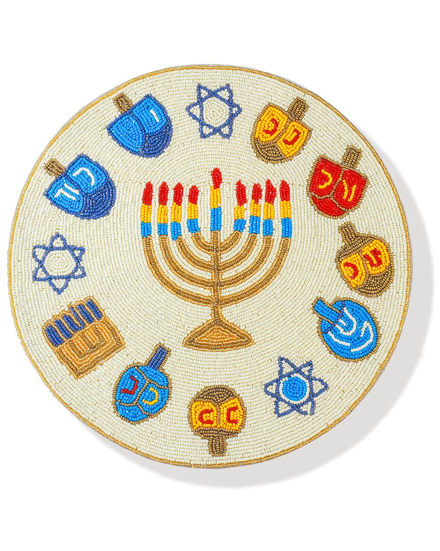 Tiramisu Holiday Joy Beaded Placemat In Multi