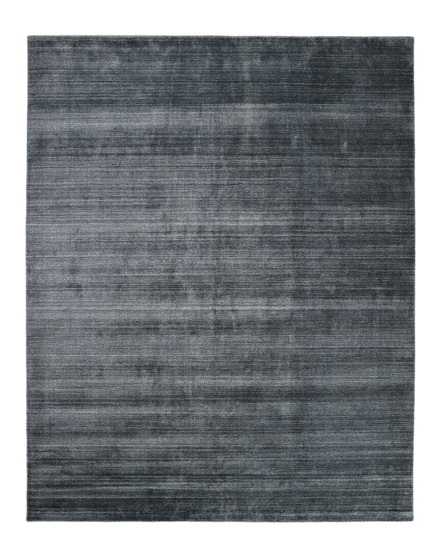 Solo Rugs Harbor Contemporary Solid Hand-loomed Wool-blend Area Rug In Gray