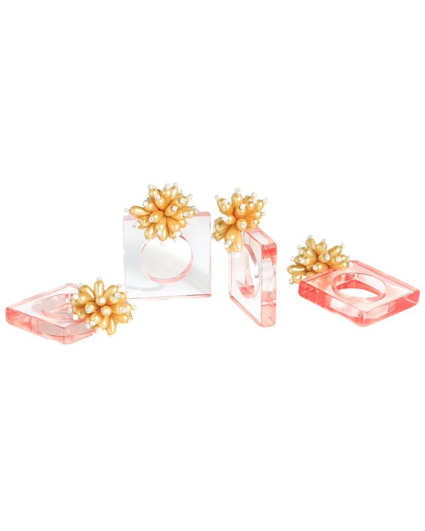 Tiramisu Acrylic Set Of 4 Napkin Rings In Multi
