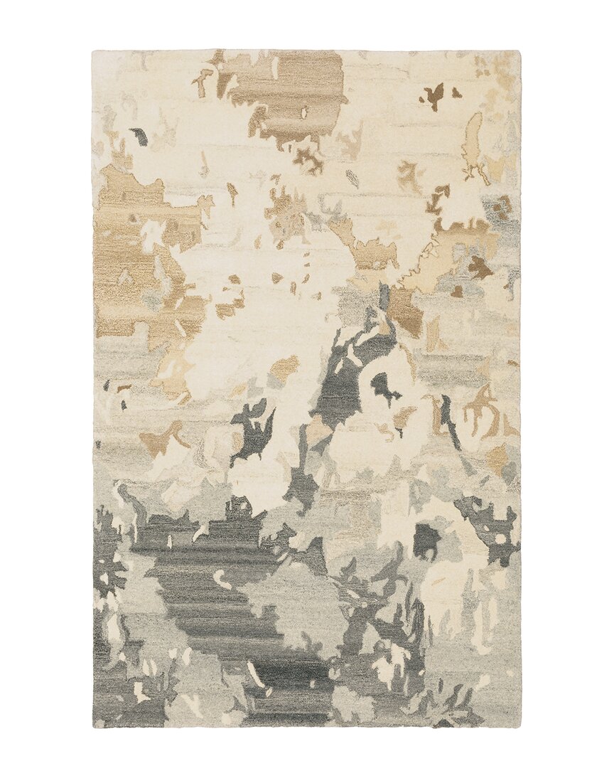 Stylehaven Apolo Marbled Abstract Wool Rug In Sand