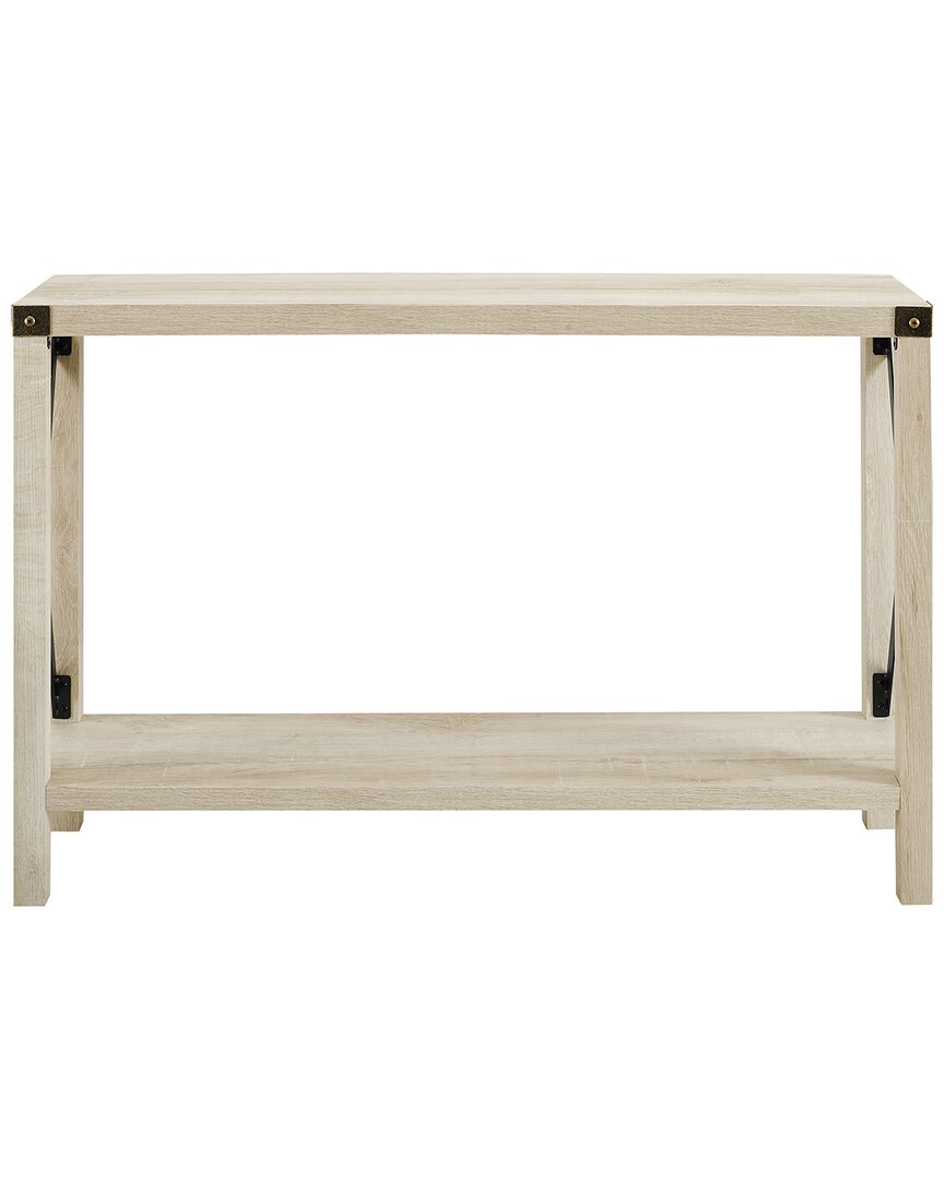 Walker Edison 46in Metal X Entry Table In Neutral