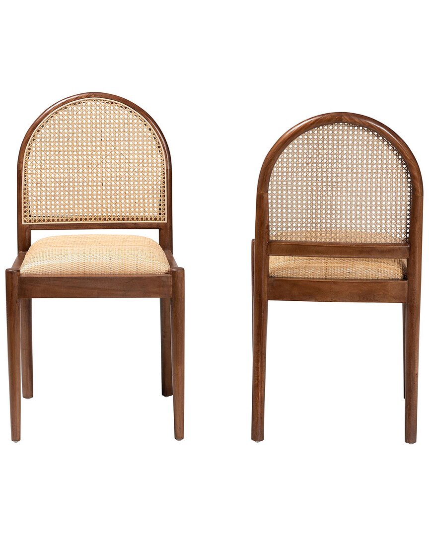 Baxton Studio Maryland Modern Wood 2pc Dining Chair Set