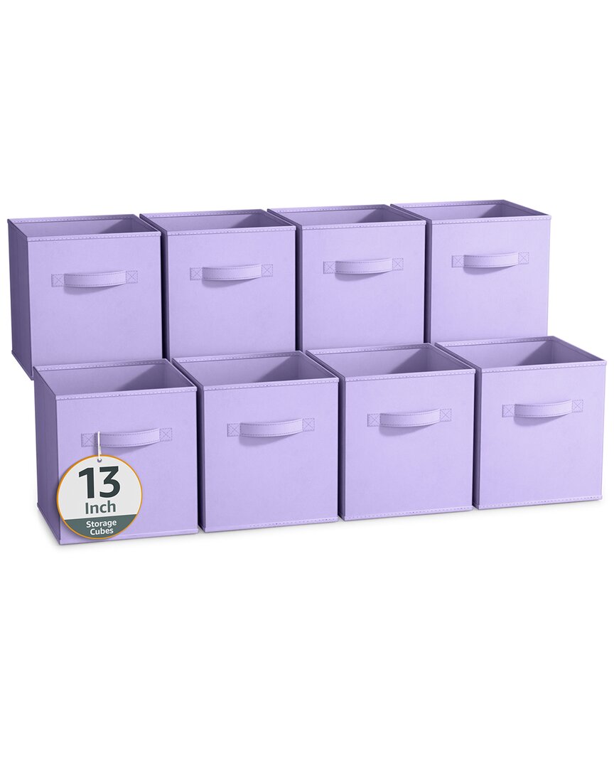 Sorbus 13in 8 Pack Fabric Storage Bins In Purple