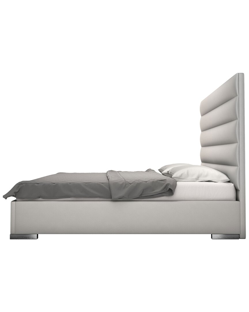 Modloft Prince Eco Leather Grey Queen Bed