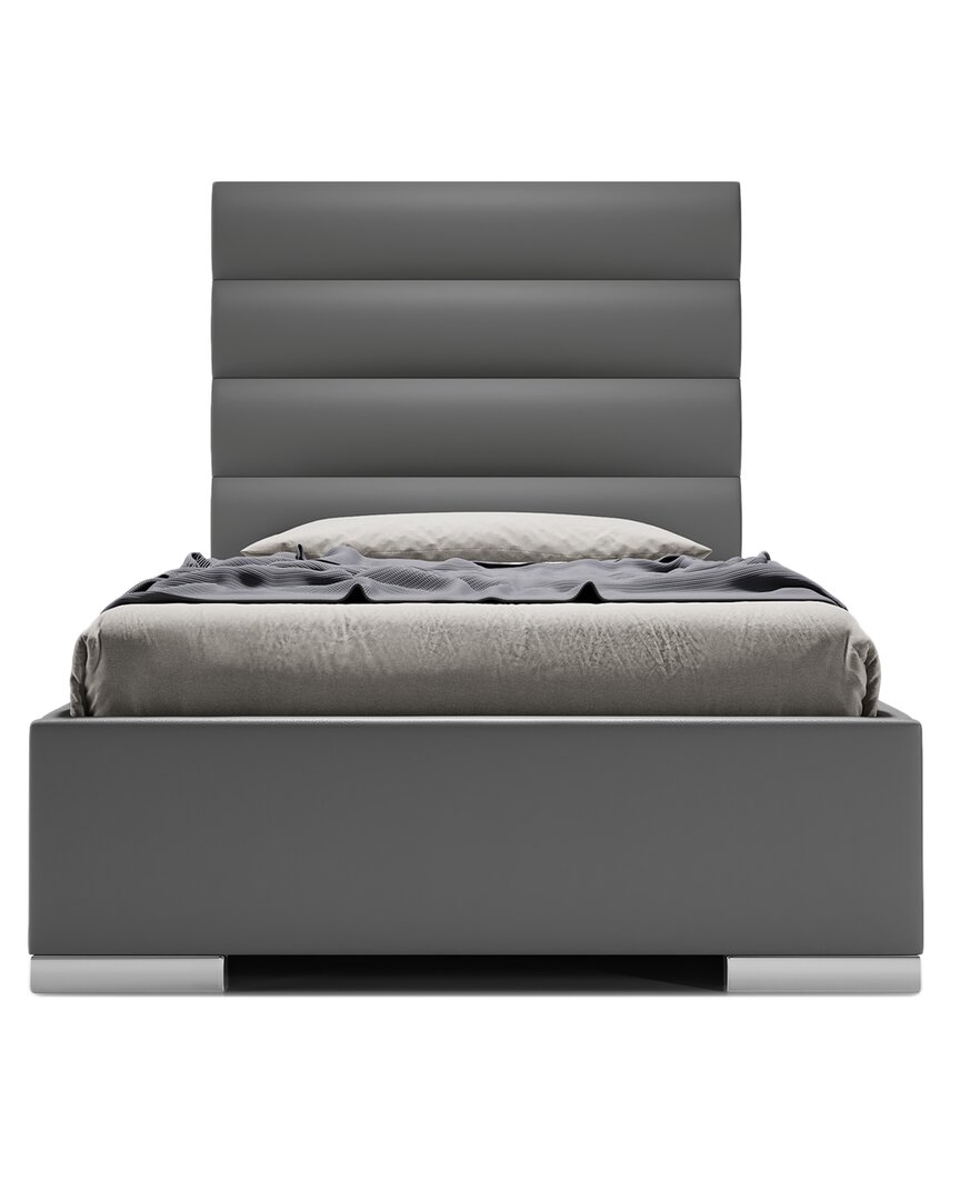 Modloft Prince Eco Leather Dark Grey Twin Bed