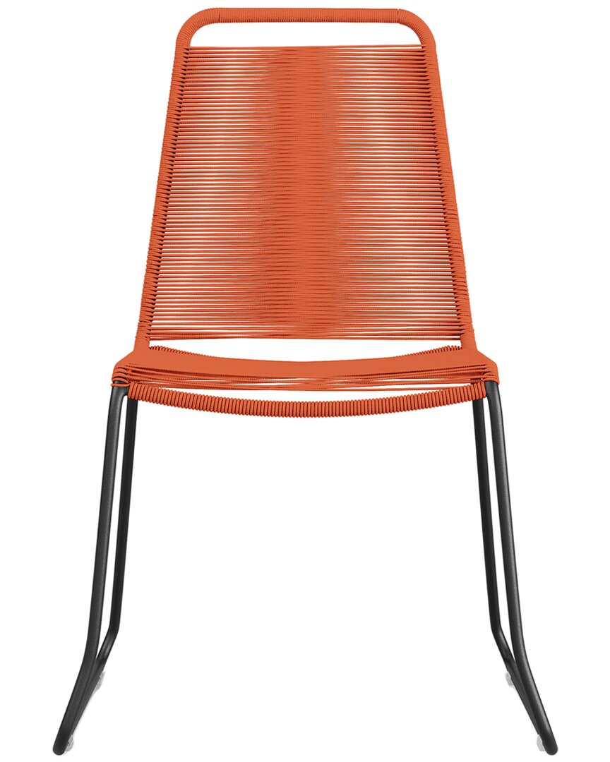 Shop Modloft Set Of 2 Barclay Indoor/outdoor Orange Stacking Dining Chairs