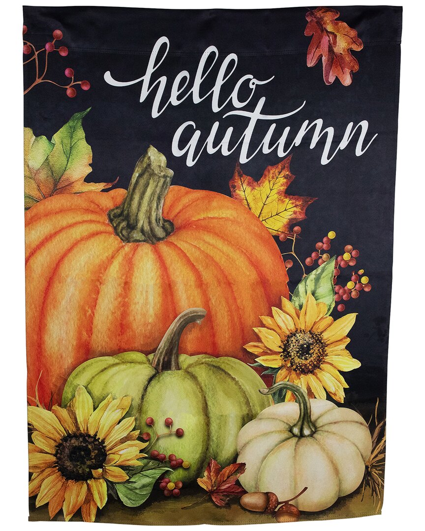 Northlight Pumpkins And Sunflowers Hello Autumn Outdoor Fall Harvest House Flag In Black