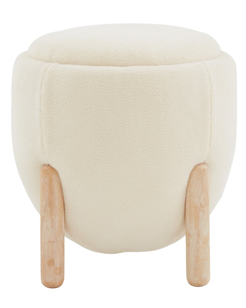 Safavieh Couture Clarabella Upholstered Ottoman In Cream