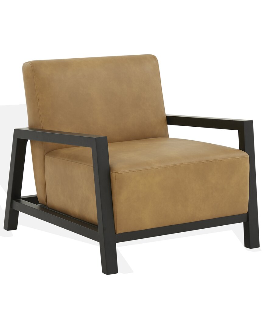Safavieh Couture Roselle Vegan Leather Accent Chair In Brown