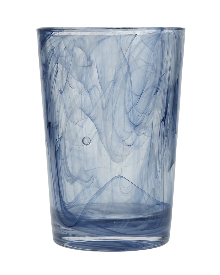 Fortessa Set Of 6 Swirl 14oz Iced Beverage Glasses In Blue