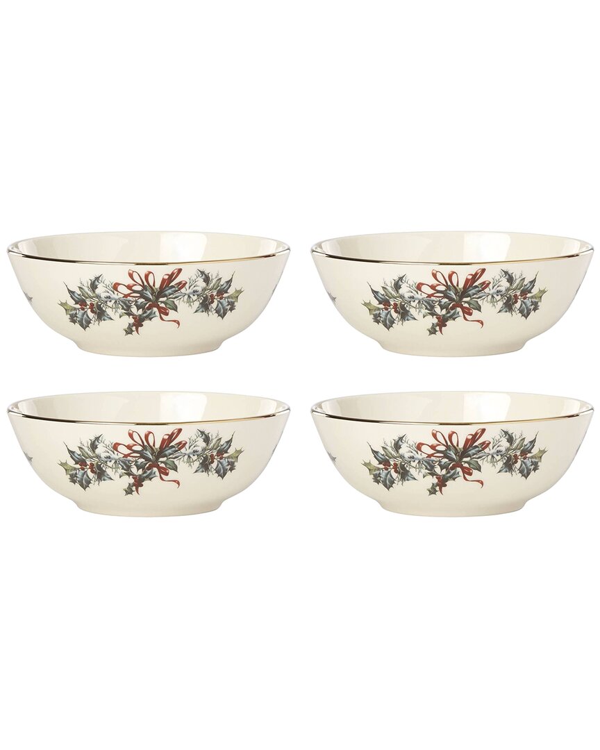 Lenox Winter Greetings Dinnerware Place Setting Bowls, Set Of 4 In White