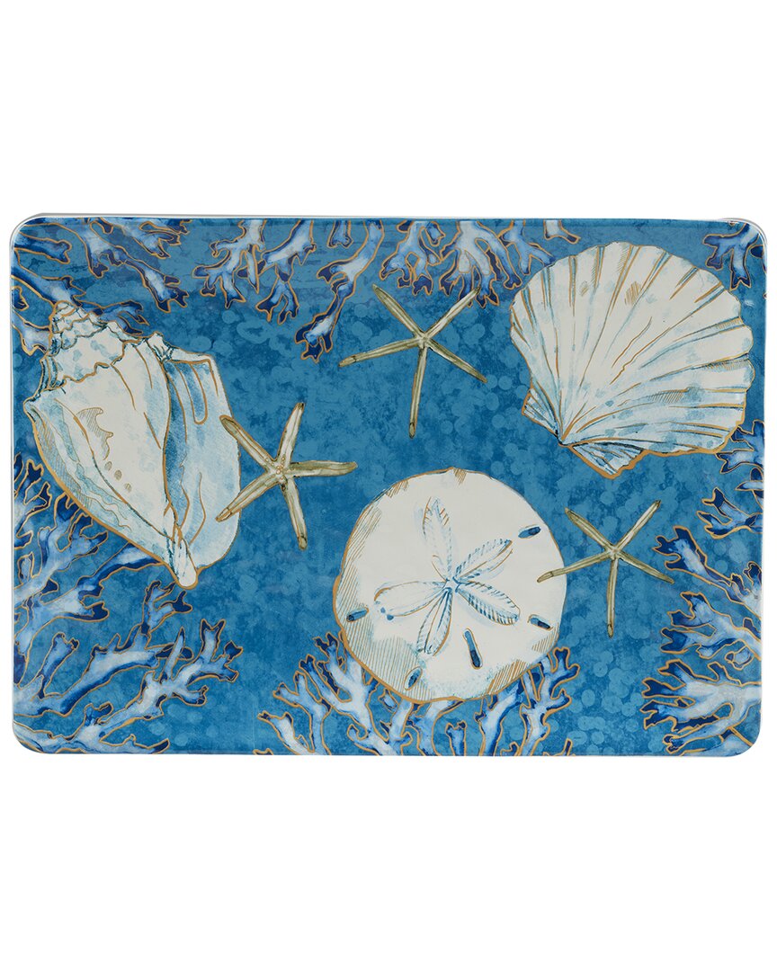 Certified International Playa Shells Rectangular Platter In Multicolor ...