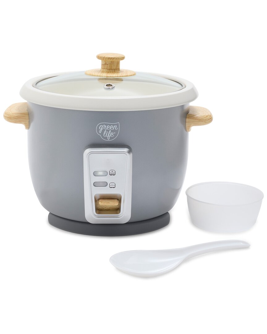 Greenlife 1.5qt Rice Cooker Grey In Gray