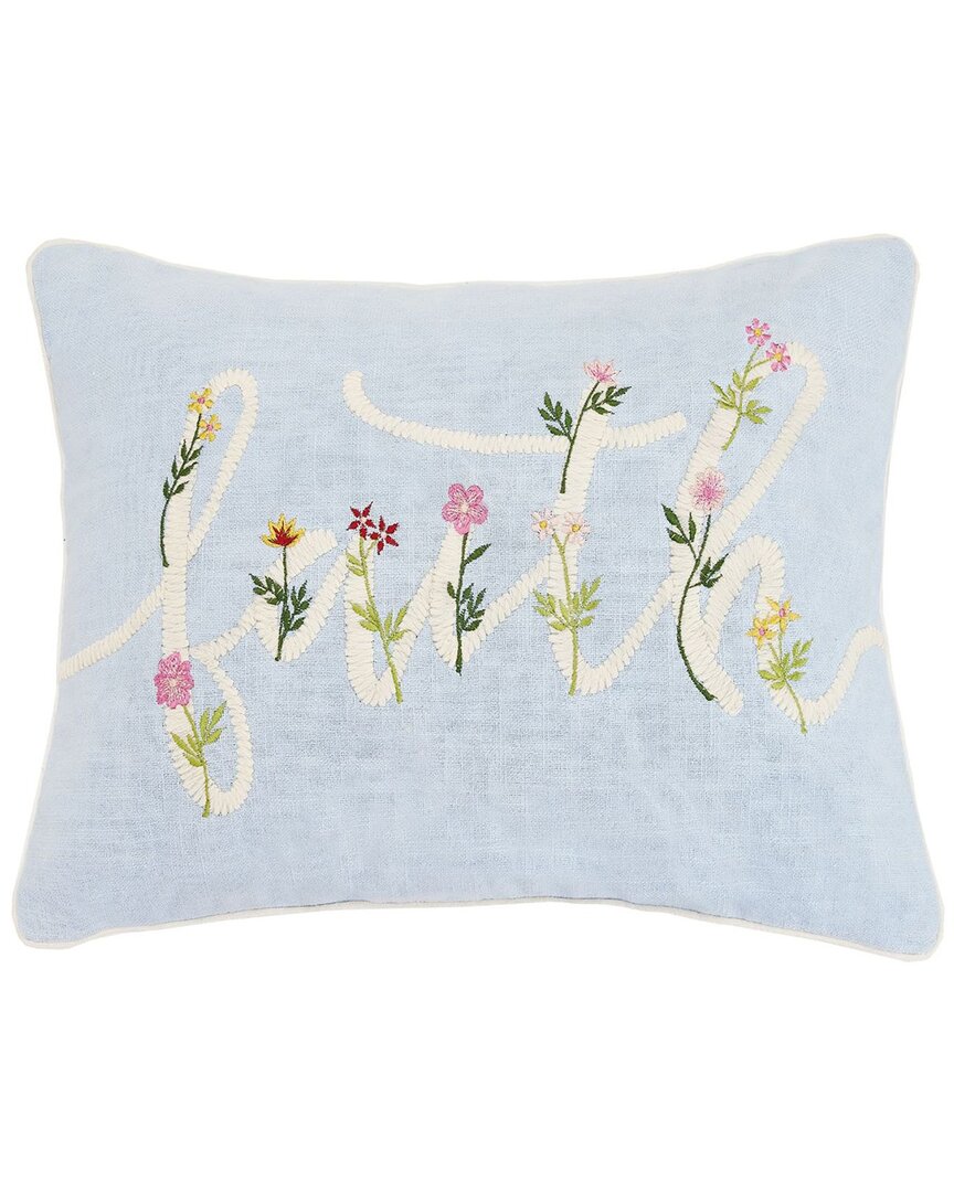Shop Peking Handicraft Floral Faith Cord Embroidered Pillow