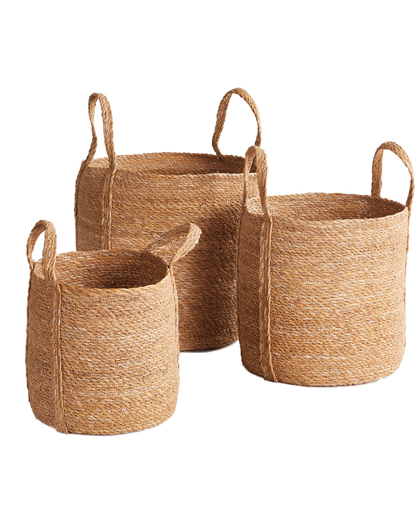 Napa Home & Garden Seagrass Round Basket Set In Natural