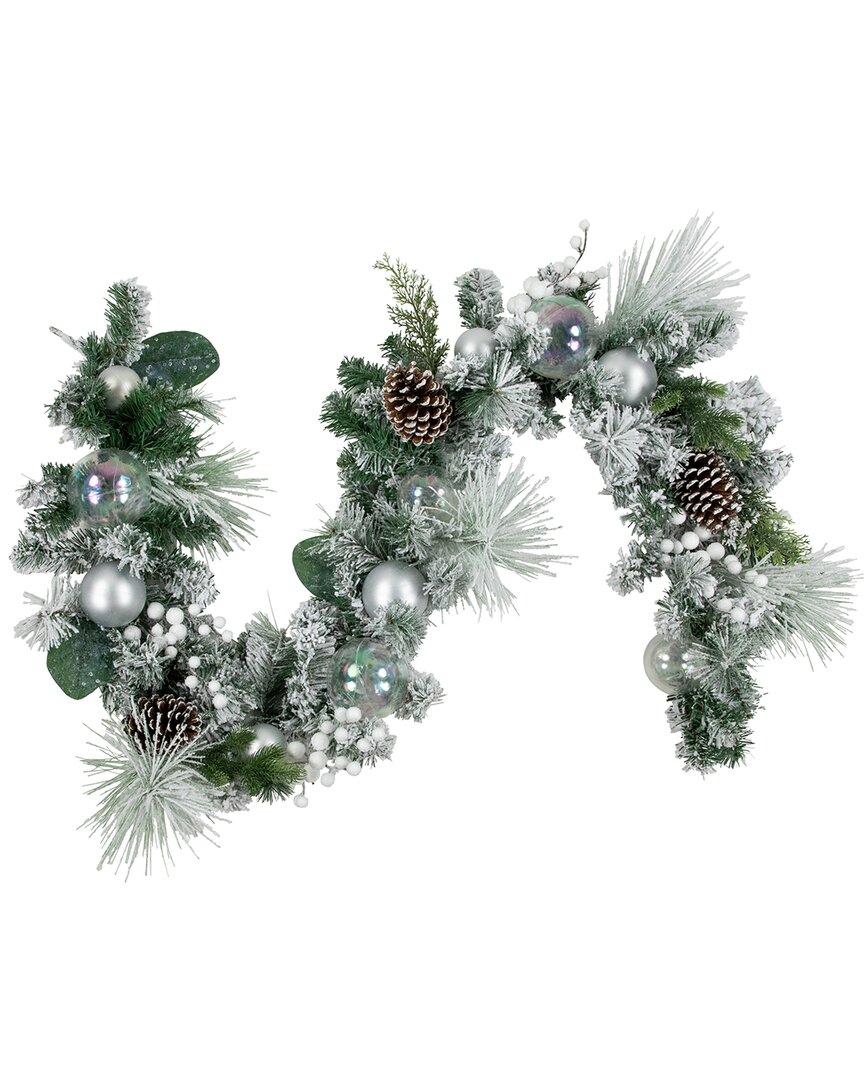 Northlight 6ft Flocked Pine Artificial Christmas Garland In White