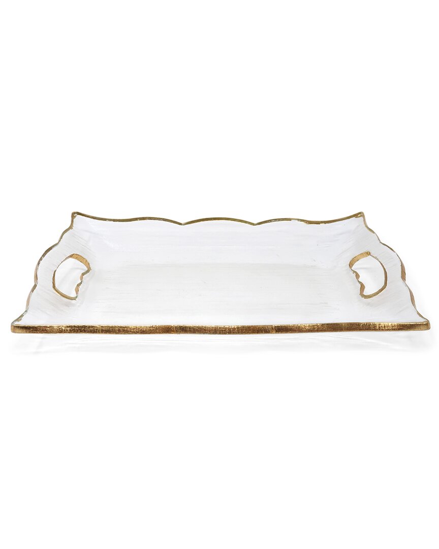 Vivience 11.5in Rectangular Glass Tray With Handles