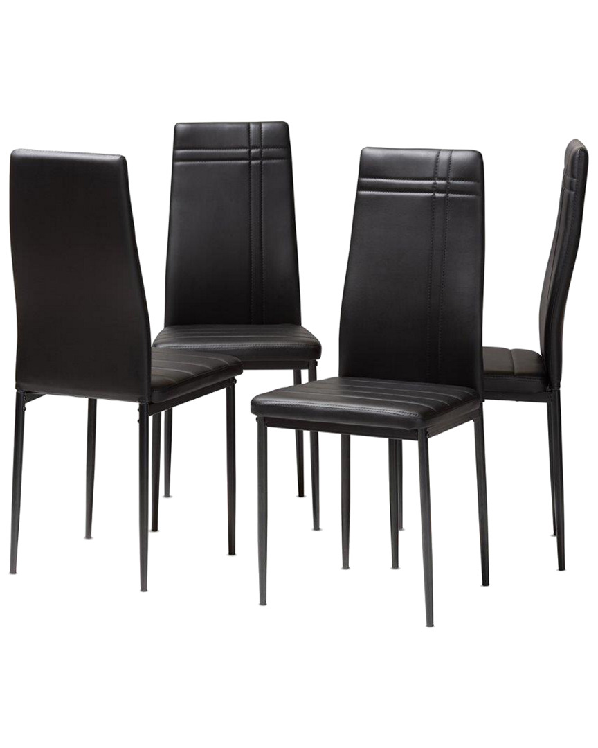 Design Studios Set Of 4 Matiese Dining Chairs- Black