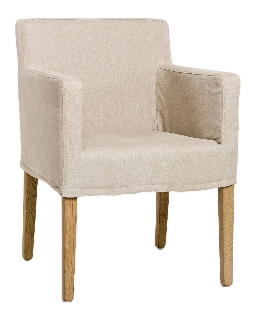 Zentique Avignon Slipcover Arm Chair In Neutral