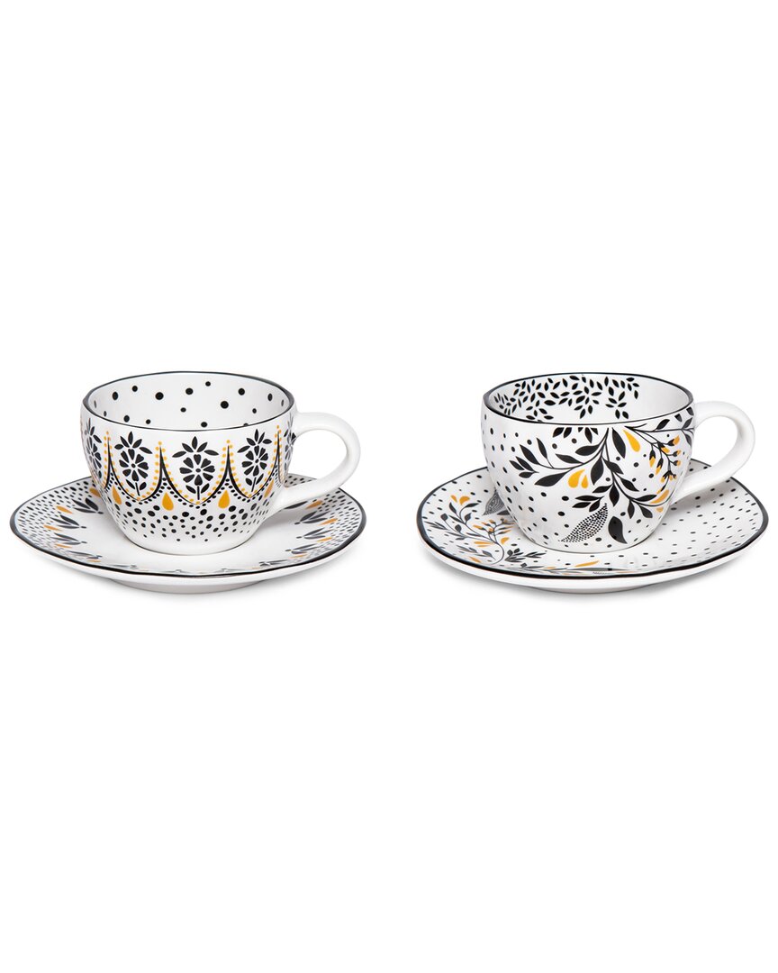 Portmeirion Artisanne Noir Espresso Cup & Saucer Set