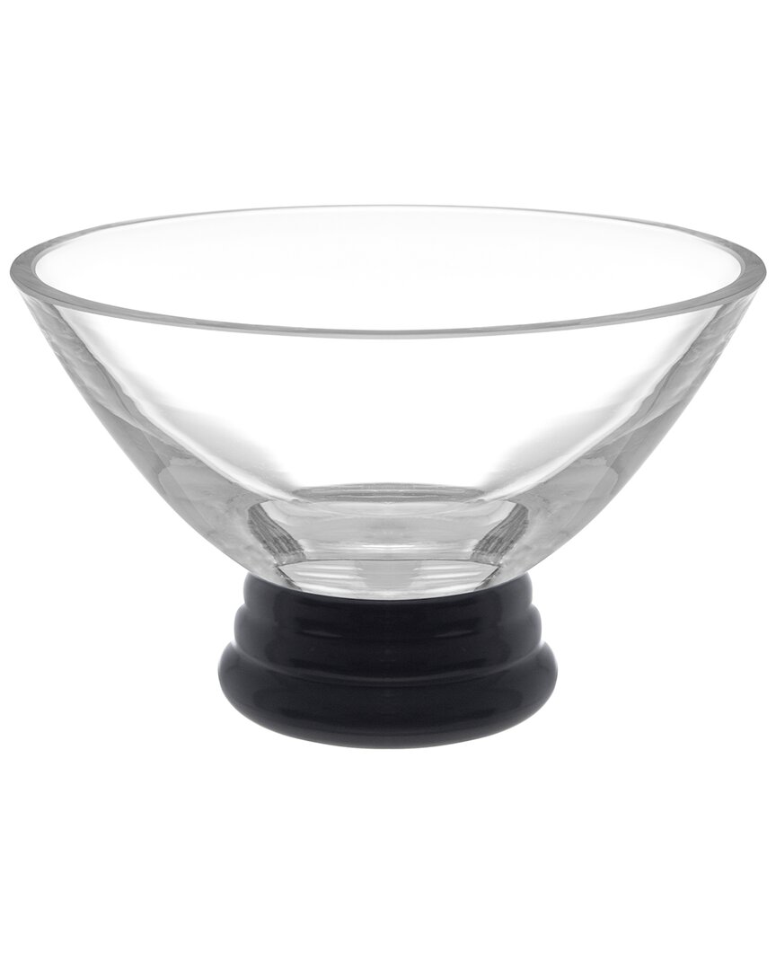 Barski Glass Clear/black Footed Bowl