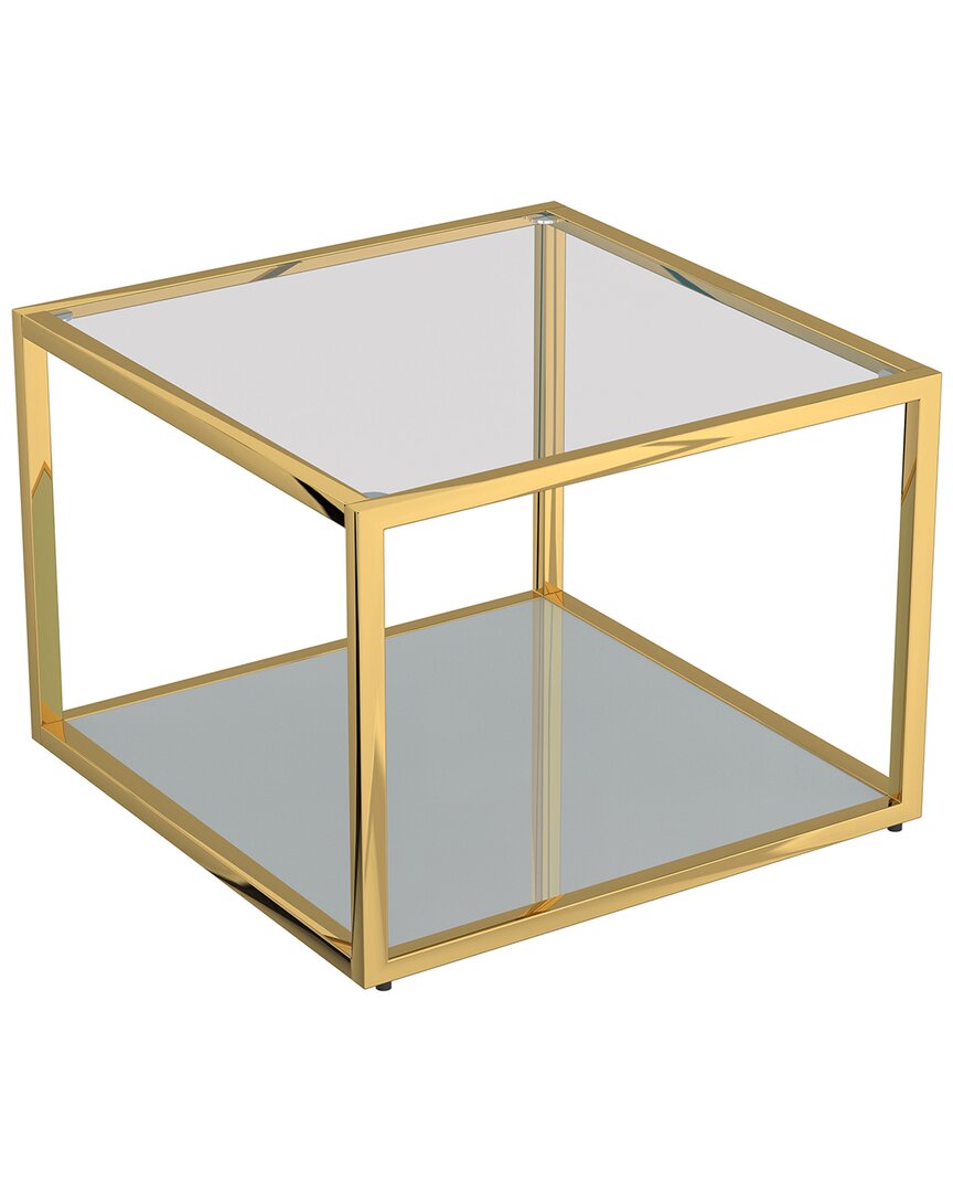 Worldwide Home Furnishings Contemporary Small Square Coffee Table In Gold