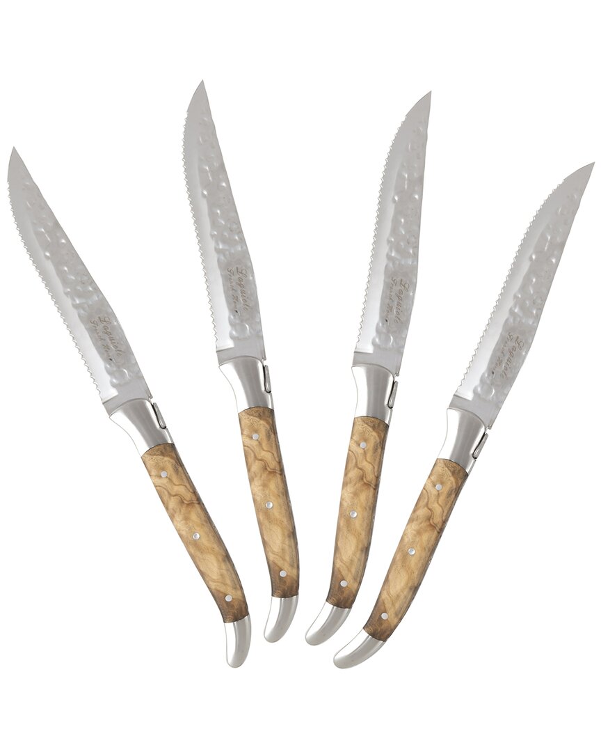 French Home Laguiole Connoisseur Olivewood Handle Steak Knives In Multi