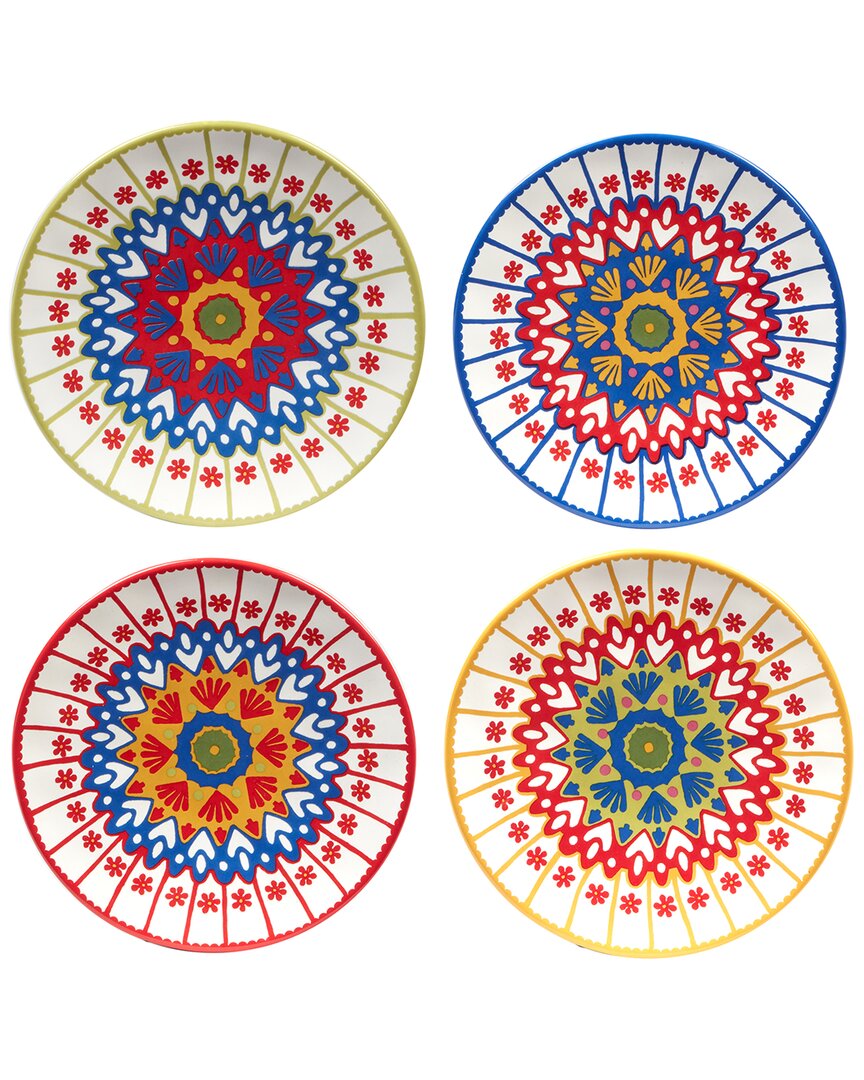 CERTIFIED INTERNATIONAL CERTIFIED INTERNATIONAL SPICE LOVE SET OF 4 CANAPE PLATES