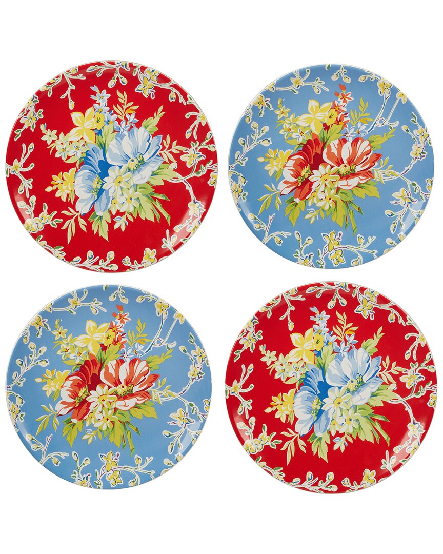 Certified International Blossom Set Of 4 Dinner Plates