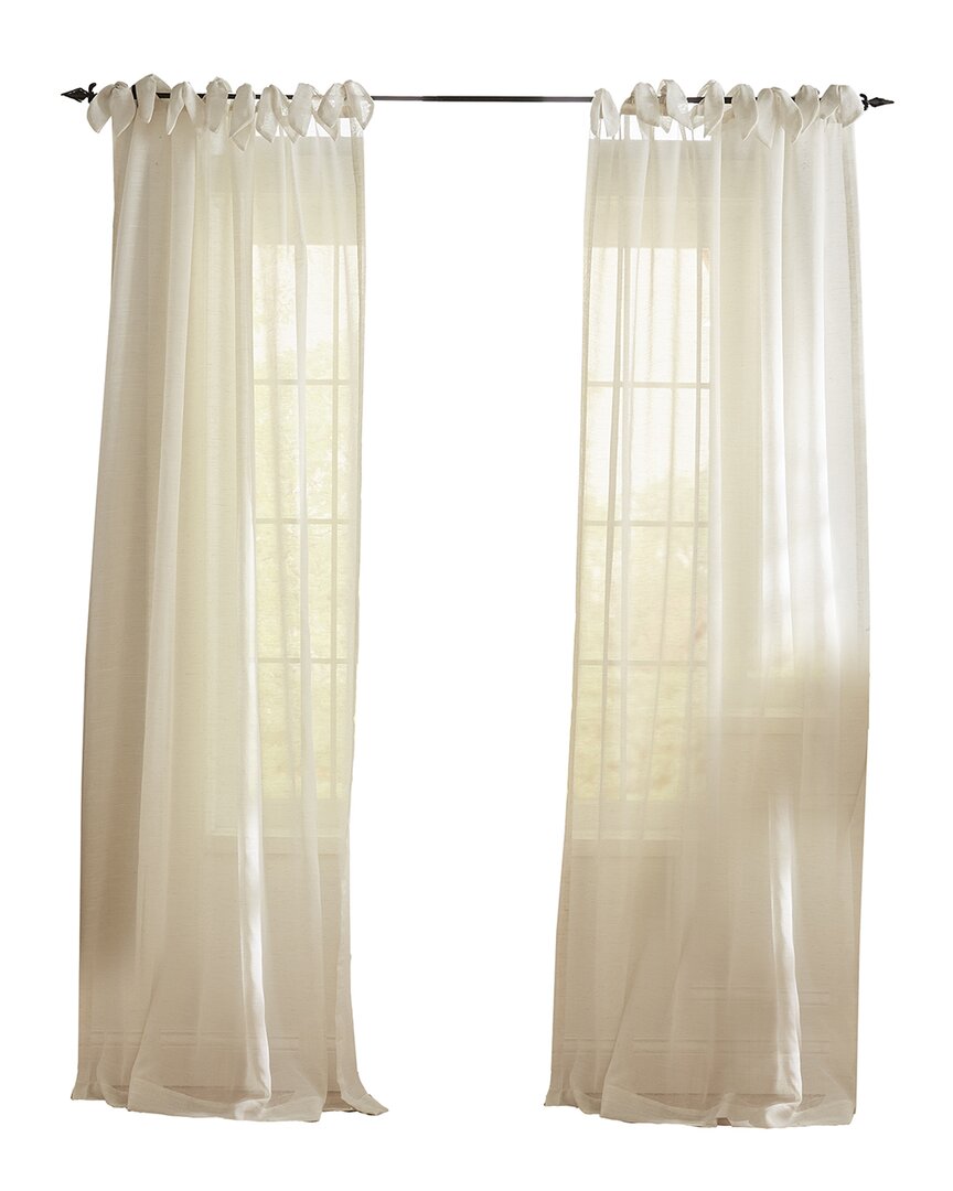Elrene Vienna Tie-top Sheer Curtain In Off-white