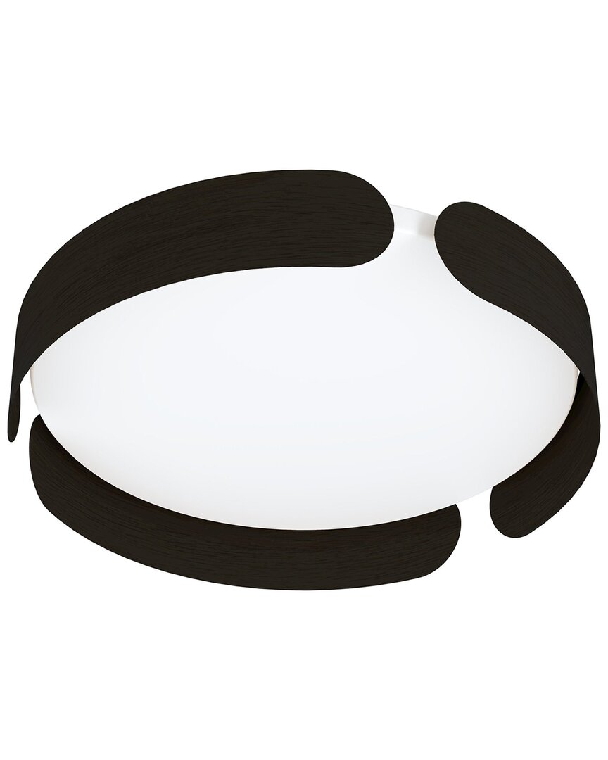 Eglo Valcasotto 1 Light Integrated Led Ceiling Light With Black Finish & White Acrylic Shade