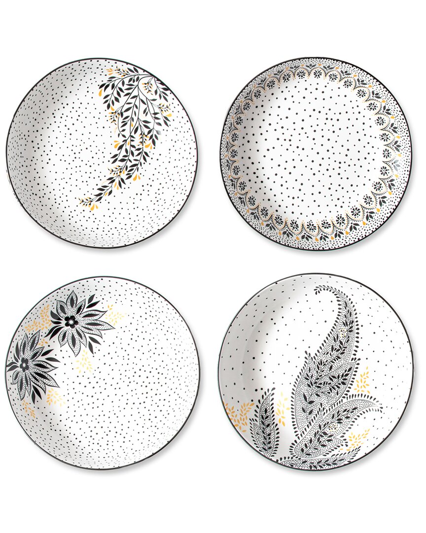 Portmeirion Set Of 4 Artisanne Noir Pasta Bowls