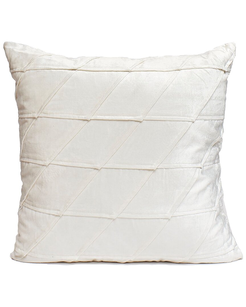 Harkaari Cream Tilted Square Fish Scale Design Throw Pillow