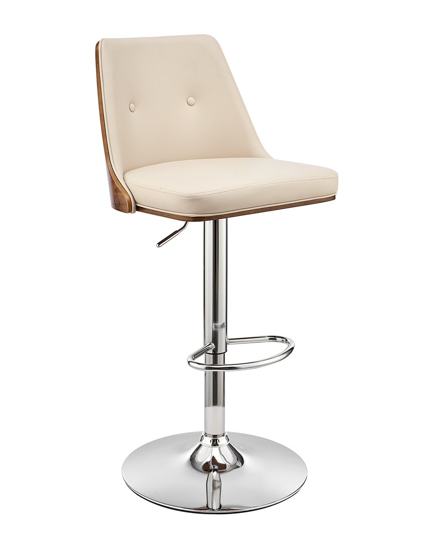 Armen Living Jacob Adjustable Swivel Bar Stool In Cream