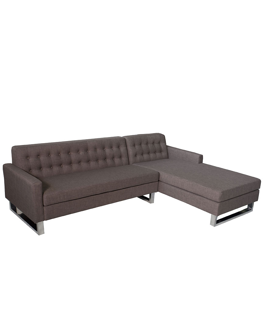 Pangea Home Sloan 2pc Right Arm Sectional In Brown