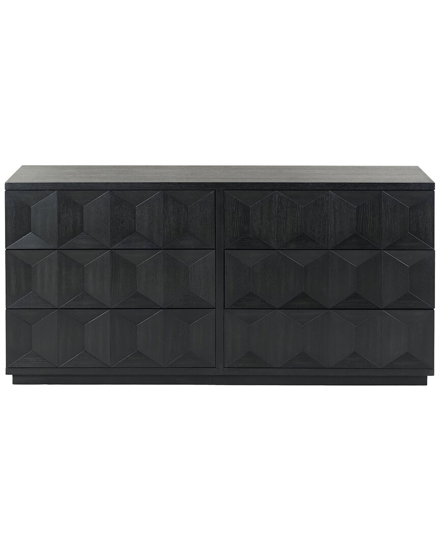 Safavieh Couture Riabelle Wood 6 Drawer Dresser In Black