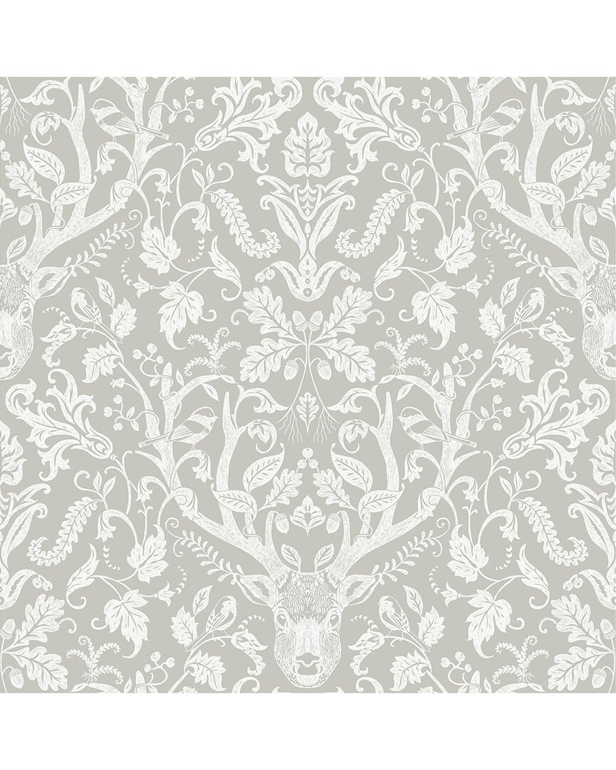 NUWALLPAPER NUWALLPAPER TAUPE ESCAPE TO THE FOREST PEEL & STICK WALLPAPER